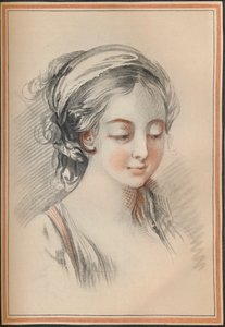 एक लड़की का सिर, c1746 द्वारा फ्रांकोइस बाउचर