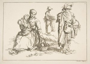 रेखाचित्रों की शीट, 1753। द्वारा फ्रांकोइस बाउचर