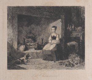 द कॉटेज ला चौमिएरे, 1800-50।, 1800-50। द्वारा फ़्राँस्वा जूल्स कोलिग्नन