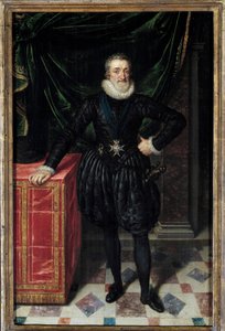 हेनरी चतुर्थ (1553-1610) के पैर में चित्र राजा पवित्र आत्मा के आदेश (पवित्र आत्मा का आदेश) का प्रतीक चिन्ह धारण करता है। फ्रैंस पौरबस ले ज्यून (फ्रेंकोइस (फ्रांज) पोरबुसो द्वारा चित्रकारी द्वारा फ्रैंस II पौरबस