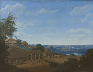 लैंडस्केप इन ब्राज़ील विथ शुगर प्लांटेशन, 1660। द्वारा फ़्रांसिस जैन्ज़. पद
