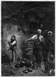 गियोआचिनो (गियोआचिनो) रॉसिनी (1792-1868) का पोर्ट्रेट, बोइलरमेकर की कार्यशाला में इतालवी संगीतकार - फ्रांज मेर्ट्स द्वारा पेंटिंग के बाद उत्कीर्णन (1836-1896) द्वारा फ्रैन्स मीटर्स
