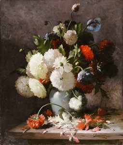 एक पत्थर पर Peonies