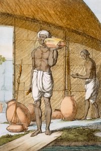 बटर-मैन, &39;द हिंदूज़, या उनके मैनर्स, कॉस्टयूम और सेरेमनी का विवरण&39; से, c.1808-12 (रंगीन नक़्क़ाशी)