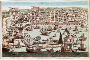 सिसिली में मेसिना शहर का दृश्य - फ्रांज होगेनबर्ग (1535-1590) द्वारा उत्कीर्णन "" सिविटैटिस ऑर्बिस टेरानम "" से ब्रौन और होगेनबर्ग द्वारा - 1594 (मेसिना शहर का दृश्य, सिसिली - फ्रांज होगेनबर्ग द्वारा उत्कीर्णन (1535-1590) ) "" द्वारा फ्रांज होजेनबर्ग
