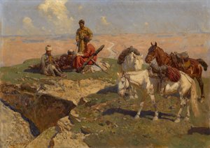 रेस्ट, 1917 में कोकेशियान राइडर्स द्वारा फ्रांज रौबॉड