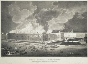 29 दिसंबर, 1837 को विंटर पैलेस में आग, c.1838