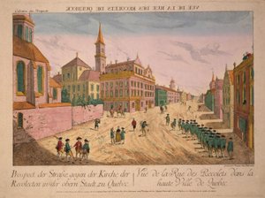 Fue de la Rue des Recolets de Quebec, c.1770s (हाथ के रंग की नक्काशी) प्रकाशित