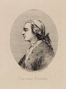 वायलिन वादक और संगीतकार गेटानो पुगनानी का चित्र 1731-1798, 1842।
