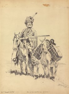 एक पुराना समय वाला माउंटेन मैन विथ हिज़ पोंज़ी, 1888 द्वारा फ्रेडरिक रेमिंगटन
