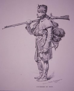फ्रेंच-कैंडियन फर ट्रैपर कौरूर डू बोइसा द्वारा फ्रेडरिक रेमिंगटन