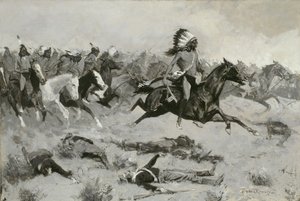 रशिंग रेड लॉजेज लाइन से होकर गुजरा, c.1900 द्वारा फ्रेडरिक रेमिंगटन