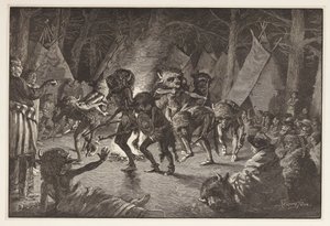द बर्पल डांस, हार्पर्स वीकली, पब 1887 से द्वारा फ्रेडरिक रेमिंगटन