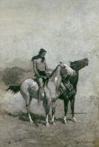 द फायर-इटर ने अपने विक्टिम को उसके टट्टू के सामने गिरा दिया, c.1900 द्वारा फ्रेडरिक रेमिंगटन