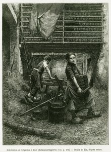 ब्रिकेटिंग में बाल श्रम, बर्र। 1887 में चार्ल्स ग्रैड, जर्मन प्रतिनियुक्त चार्ल्स ग्रैड द्वारा, एडौर्ड चार्टन (1807-1890), हैचेट, पेरिस द्वारा निर्देशित टूर डू मोंडे में कहानी को चित्रित करने के लिए लिक्स द्वारा उत्कीर्णन, ए थ्रू अलसैस और लोरेन। द्वारा फ्रेडरिक थियोडोर लिक्स
