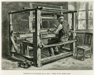 लीपवर घाटी के बुनकर। 1887 में चार्ल्स ग्रैड, जर्मन प्रतिनियुक्त चार्ल्स ग्रैड द्वारा, एडौर्ड चार्टन (1807-1890), हैचेट, पेरिस द्वारा निर्देशित टूर डू मोंडे में कहानी को चित्रित करने के लिए लिक्स द्वारा उत्कीर्णन, ए थ्रू अलसैस और लोरेन।