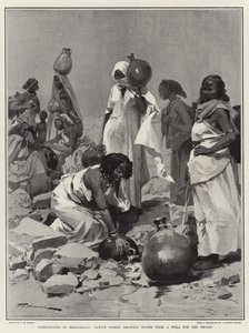 सोमालीलैंड में अभियान, मूल महिलाएं ट्रूप्स के लिए वेल से पानी खींचती हैं
