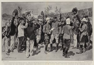 लॉर्ड किचनर के लिए तीन चीयर्स, कमांडर-इन-चीफ द्वारा संबोधित किए जाने के बाद राष्ट्रीय स्काउट्स में शामिल होने के लिए बोयर्स ने आत्मसमर्पण किया