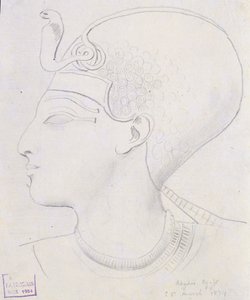 सेती प्रथम, एबाइडो, 1874 के मंदिर में सेटी I (1394-1279 ईसा पूर्व) के प्रमुख का एक अध्ययन द्वारा फ्रेडरिक आर्थर ब्रिजमैन