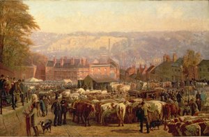 1871 को मार्केट डे पर नॉर्विच में पहाड़ी द्वारा फ्रेडरिक बेकन बारवेल