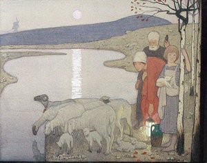 देहाती, c.1923 (बोर्ड पर ग्रेफाइट, वॉटरकलर और गौचे)
