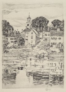 चर्च टॉवर, पोर्ट्समाउथ, 1921। द्वारा फ़्रेडरिक चाइल्ड हस्साम