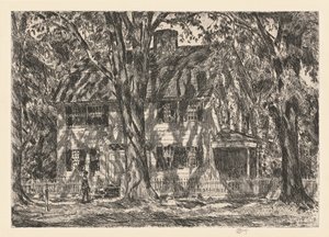 लायन गार्डिनर हाउस, ईस्टहैम्पटन, 1920। द्वारा फ़्रेडरिक चाइल्ड हस्साम