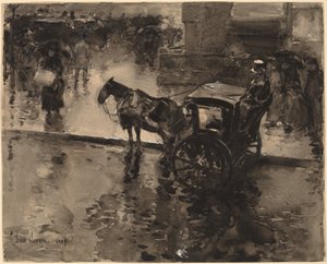 एवेन्यू पर अप-टाइड, शायद 1890। द्वारा फ़्रेडरिक चाइल्ड हस्साम