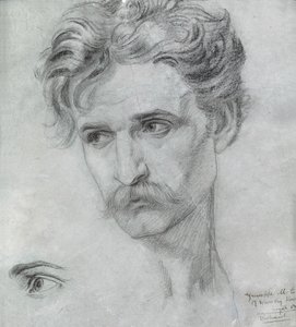 Giuseppe Moto का अध्ययन (कागज पर चॉक) द्वारा फ्रेडरिक जेम्स शील्ड्स