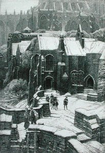 द अल्मोनरी, चिपिंग कैंपडेन 1925 (नक़्क़ाशी) द्वारा फ्रेडरिक लैंडसीर मॉर ग्रिग्स