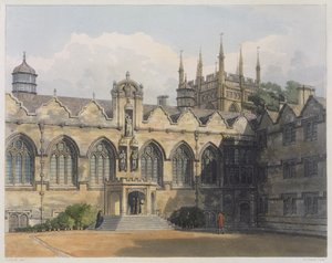 ओरिएंल कॉलेज के बाहरी, एफसी लुईस (1779-1856) पब द्वारा उत्कीर्ण &39;इतिहास का ऑक्सफोर्ड&39; से चित्रण आर। एकरमैन द्वारा, 1813 (एक्वाटिंट) द्वारा फ्रेडरिक नैश