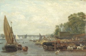 वेस्टमिंस्टर ब्रिज, c.1820-30 (पैनल पर तेल) द्वारा फ्रेडरिक नैश