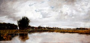 थॉर्पे में यारे नदी, नॉर्विच के पास, c.1820-21 (कैनवास पर तेल) द्वारा फ्रेडरिक वाटर्स वाट्स