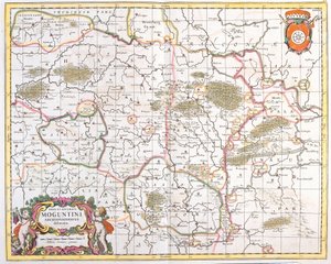 मेन्ज़ (जर्मनी) के आर्केवेचे का नक्शा (नक़्क़ाशी) द्वारा फ्रेडरिक डे विट