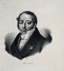 संगीतकार गियोचिनो एंटोनियो रॉसिनी 1792-1868 के चित्र द्वारा फ्रांसीसी मास्टर