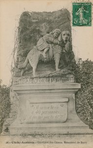 क्लिची-एसनिरेस - कब्रिस्तान ऑफ द डॉग्स। बैरी स्मारक। 1913 में पोस्टकार्ड भेजा गया। द्वारा फ्रेंच फोटोग्राफर