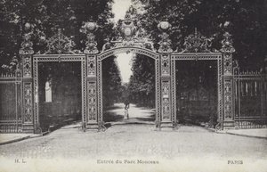 प्रवेश, Parc Monceau, पेरिस (b/w फोटो) द्वारा फ्रेंच फोटोग्राफर