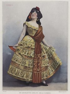 कार्मेन के रूप में जॉर्जेट लेब्लांक, 1899 (रंगीन फोटो)