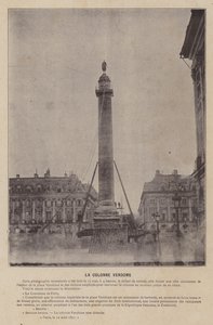 पेरिस कम्यून, ला कोलोन वेंडोम (बी / डब्ल्यू फोटो) द्वारा फ्रेंच फोटोग्राफर