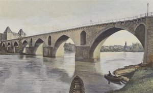 मोंटाबन, पोंट सुर ले टर्न, व्यू को बाएं किनारे पर नीचे की ओर लिया गया द्वारा फ्रेंच फोटोग्राफर