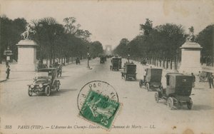 पेरिस - एवेन्यू चैंप्स-एलिस। 1913 में पोस्टकार्ड भेजा गया। द्वारा फ्रेंच फोटोग्राफर