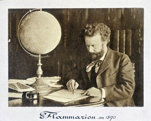 केमिली फ्लेममेरियन का पोर्ट्रेट (1842 - 1925), फ्रांसीसी खगोलशास्त्री - फोटोग्राफी द्वारा फ्रेंच फोटोग्राफर