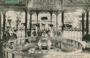विची में ग्रैंड ग्रिल वसंत का स्रोत। 1913 में पोस्टकार्ड भेजा गया। द्वारा फ्रेंच फोटोग्राफर