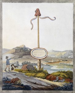 1789 की क्रांति के समय एक फ्रांसीसी सीमा: "यात्रियों, यह भूमि स्वतंत्र है" द्वारा फ्रेंच स्कूल