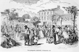 एडमंड अगस्टे टेक्सियर, पेरिस, 1852, पेरिस से रविवार की शाम को बेलेविले में एक भाषा विज्ञान द्वारा फ्रेंच स्कूल