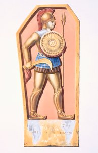 एक लाइकोनियन सैनिक, कोन्या, तुर्की में एक कॉलोनी से एक ग्रेवस्टोन की नकल, 1833-37 की फ्रांसीसी सरकार के आदेश से बनाई गई एशिया माइनर के विवरण से चार्ल्स टेक्सियर, 1847 में प्रकाशित द्वारा फ्रेंच स्कूल