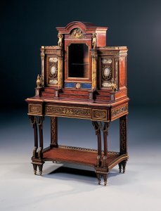 Maison Millet द्वारा एक ब्यूरो डे डेम, c.1880 (ormolu & अर्द्ध कीमती पत्थरों पर चढ़कर अखरोट और महोगनी) (362850) द्वारा फ्रेंच स्कूल