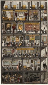 पेरिस में आवास - पेरिस के एक घर का क्रॉस-सेक्शन 1885 - 1885 में पेरिस में एक घर का क्रॉस-सेक्शन। "ला नेचर" में। विज्ञान और कला और उद्योग के लिए उनके अनुप्रयोगों की समीक्षा।" द्वारा फ्रेंच स्कूल