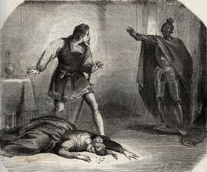 व्यभिचार के आरोप में, योलांडे (मैरियट के रूप में जाना जाता है) डी'एनघियन ने अपने पति राउल डी'ओक्वेटनविले के सामने आत्महत्या कर ली, जिसने अपनी पत्नी के प्रेमी, लुई आई डे वालोइस, ड्यूक ऑफ ऑरलियन्स (1372-1407) की हत्या कर दी। "हिस्टोइरे डेस कोक्य द्वारा फ्रेंच स्कूल
