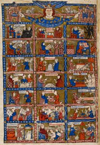 Add. 30024 f.1v कला और विज्ञान का प्रतिनिधित्व करने वाले इक्कीस दृश्य, ब्रुनेटो लैटिनी द्वारा #39;ली लिवरेस डू ट्रेसोर#39; से द्वारा फ्रेंच स्कूल